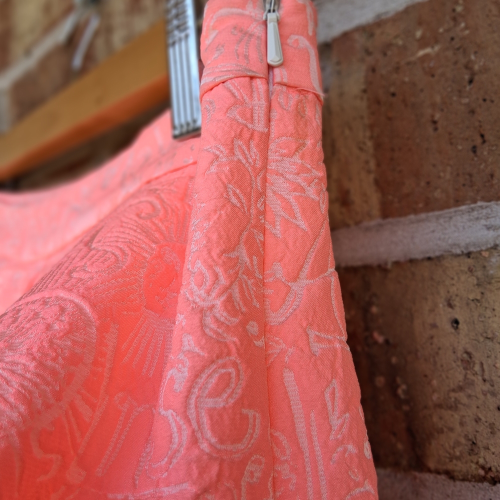 Lilly Pulitzer Peachy Pink Jacquard Pleated Harlie Skirt Size 2 Pink Zip Mini - Picture 3 of 10